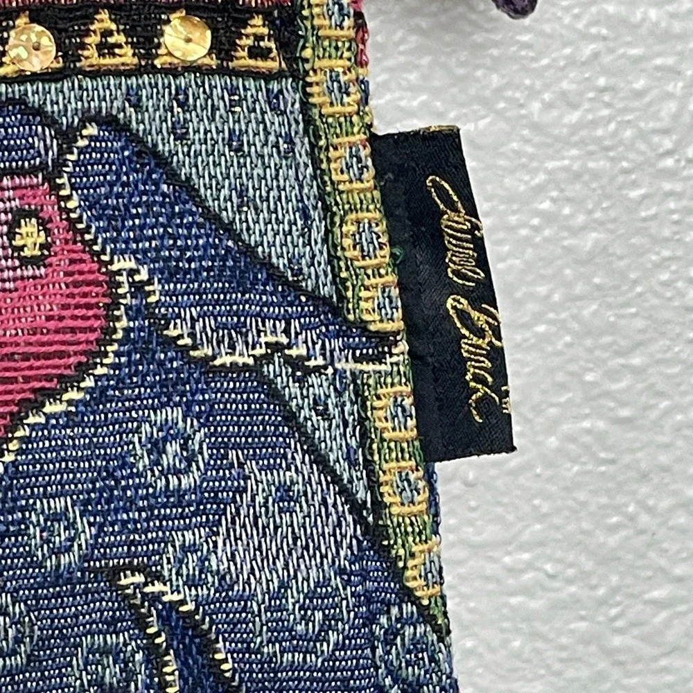 Laurel Burch Tapestry Cats Dogs Sequins Shoulder Bag‎ Purse Tote
